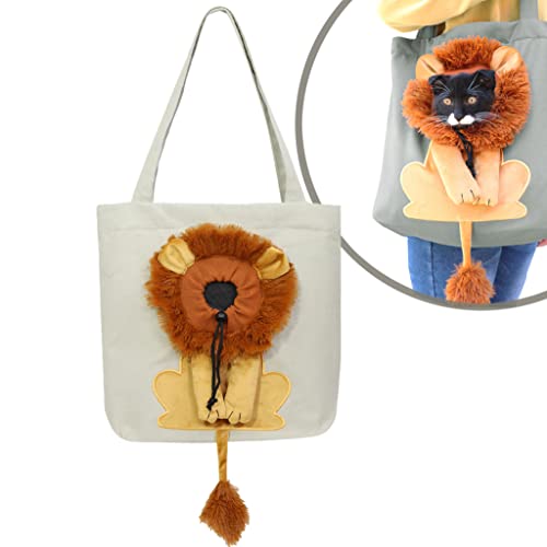 PAPIEEED Bolsa de lona para transportar gatos y mascotas, paquete de cabestrillo para gatos para salir a caminar, bolso para chihuahua, bichones, pomerania