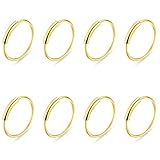 LYQNIHOB Set de 8 Anillos Nasales de Acero Inoxidable Hipoalergénico - Anillos con Diseños - Anillo Septum, Aro de Nariz Segmentado y Plegable de 8mm, Cuerpo Piercing Nariz Aro Labio Para unisexo, Oro