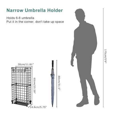 image for AWTATOS Umbrella Holder Entryway, Umbrella Stand Freestanding, Metal S