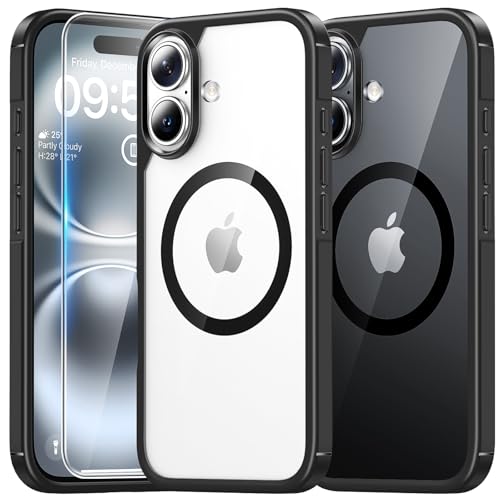 Image of TAURI for iPhone 16 Plus Case, Compatible with MagSafe, Black