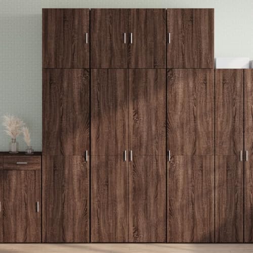 qohoio Aparador Alto Madera de ingeniería aparador Madera Mueble Auxiliar salón aparadores para Salon marrón Roble 80x42,5x249 cm - 3281370