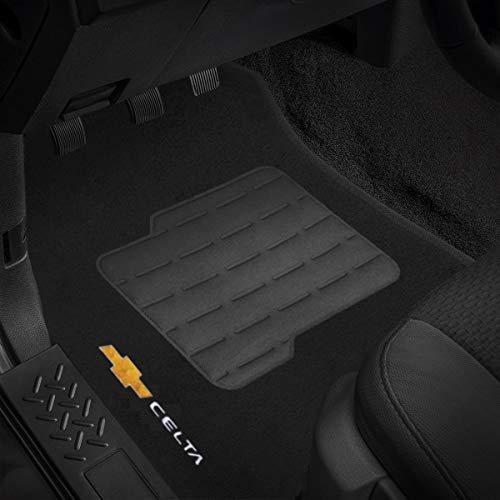 Jogo de Tapete em Carpete para GM Celta 2014 Logo Bordado