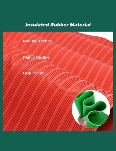 High Volta Non-Slip Rubber Mat, 100x500x0.5cm, 5mm Thick, Durable Floor Mat for Home & Commercial Use, Safe & Red Anti-Fatigue Matting