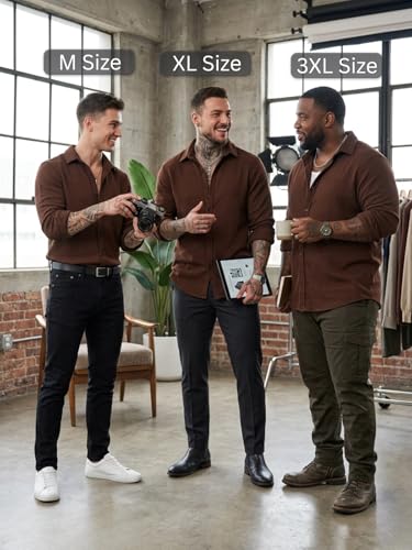 Image of GRECIILOOKS Casual Shirt for Men's | Full Sleeve Textured Shirts for Men | Regular Fit Wrinkle Free Premium Shirts for Man | Biker Streetwear Office Travel Dinner Style