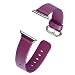 J&D Tech Modern Series Leather Strap Replacement Wrist Band with Metal Clasp Adapter for Apple Watch Series 1/2 / 3/4, 42mm - Fuchsia
