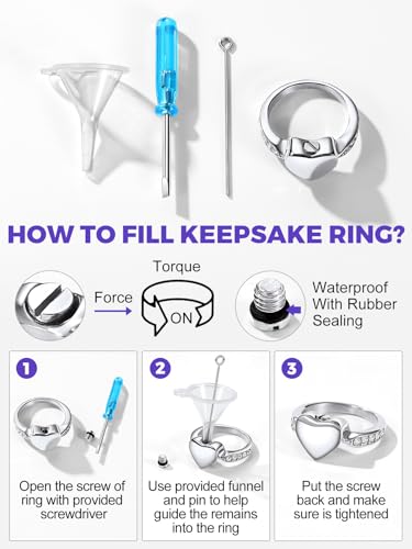 Image of Richsteel Stainless Steel Heart /Claddagh Cremation Urn Ring for Ashes for Women Waterproof Locket Rings Memorial Jewelry(with Gift Box)