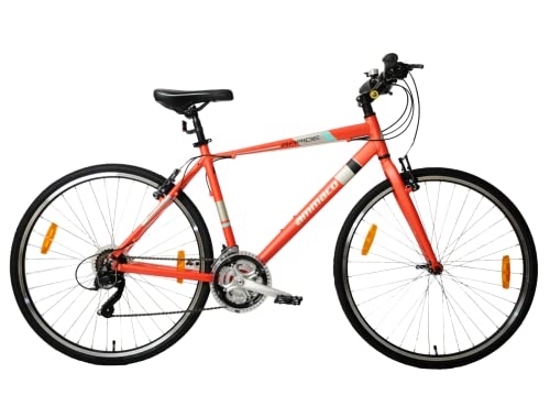 Image of Ammaco Rapide Mens Sports Hybrid Bike 700c Wheel 18" Alloy Frame 21 Speed Copper Red