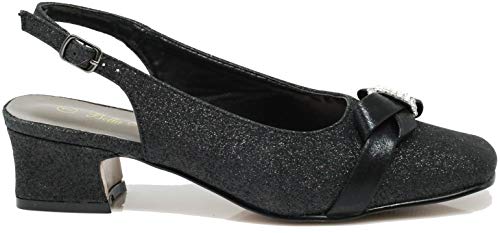 Enzo Romeo Antica02 Women's Wide Width Sling Back Low Heeled Pumps Sandals Shoes2