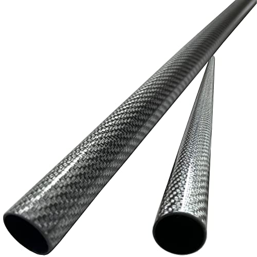 KARBXON - Carbon Fiber Tube - Silver - 20mm X 18mm X 1000mm - Hollow Carbon Fiber rods - Glossy Carbon Tubes - Pure Carbon Fibre Tubes - Lightweight High Strength Carbon Fiber Shaft -3K Wrap (2)