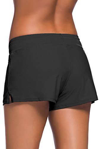 Image of Women Sports Summer Bottom Slit Swim Beach Board Shorts