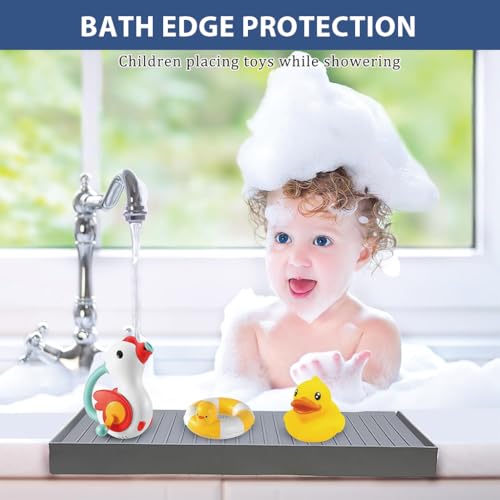 Image of HASTHIP Sink Splash Guard in Kitchen, Sink Water Splash Guard, Multifunction Dry and Wet Separation Strip (4x20 inches)