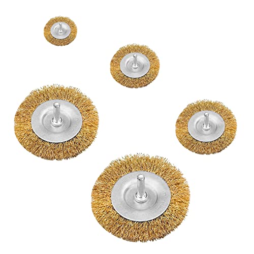 Cepillo de Alambre, Cepillo Alambre Amoladora, Cepillos de Alambre Giratorios, Cepillo Metálico para Taladro, Cepillo de Acero para Taladro, Herramientas Rotativas, para Pulir, Limpiar, 8 Piezas
