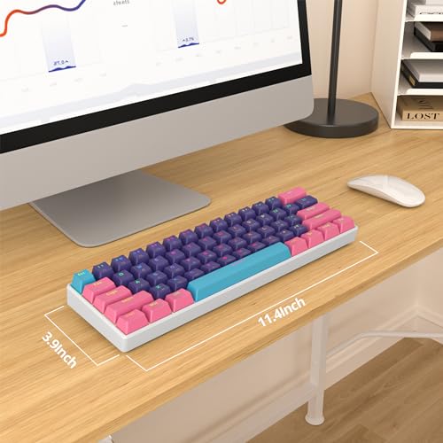 Image of Fogruaden Wired 60% Percent Mechanical Keyboard, RGB Gaming Keyboard 60 Percent, Ultra-Compact 60 Percent Purple Keyboard for Win /Mac PC Gamer, Easy to Carry on Trip (Purple, Red Switch)
