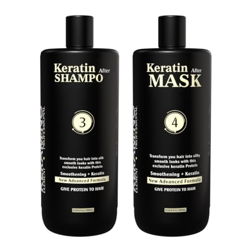 Image of After Care Shampoo & Mask Combo 1000ml | Sulfate-Free Salon Grade for Treated & Color-Treated Strands | With Almond Oil, Jojoba Oil & Shea Butter for Smooth, Frizz-Free Shine