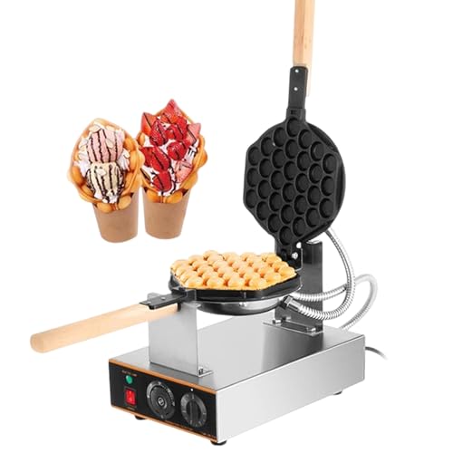 pealiritansemen Gaufrier À Bulles, Gaufrier Électrique Commercial pour Œufs Antiadhésif - Acier Inoxydable, Bouton De Contrôle Manuel De La Température/du Temps,SingleHead