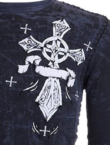 Archaic by Affliction Men's Thermal Shirt Countdown Charcoal4