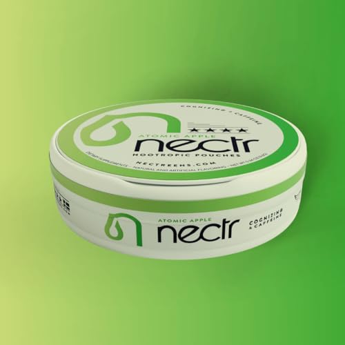 Image of Nectr Energy Nootropic Pouches - Atomic Apple Flavored, Caffeine Pouches with Cognizin Citicoline. Sugar-Free Brain Treats. Smooth, Sustained Focus & Energy Supplement - 1 Puck of 16pcs