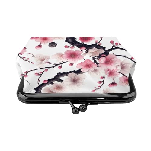 Pu Leather Buckle Coin Purse Cherry-Blossom Girls Kiss-Lock Change Purse Wallets2