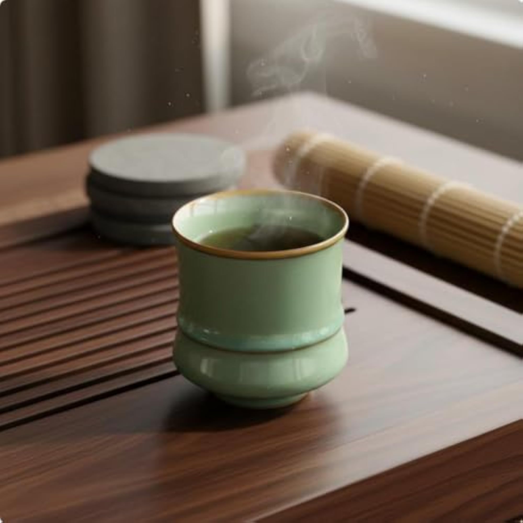 Bamboo Joint Style Teacup Smooth Glaze