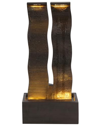 Fontaine de Jardin en Résine Extérieur avec Éclairage LED Marron Sunline
