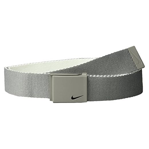 Nike Men's New Tech Essentials Reversible Web Belt, Light Charcoal/White, One Size