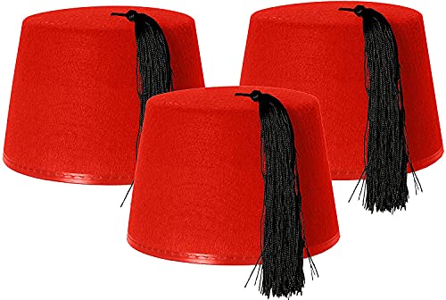 0207VP733ST FEZ CHAPEAU DE 3 TORCHONS-ROUGE