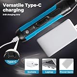 37Pcs Cordless Screwdriver Set,4V Rechargeable Electric Screwdriver 1500mAh Battery,300RPM Speed,4.5N.m Max Torque,Automatic Straight Handle,1/4" Chuck,Compact Power Tool for DIY & Home Repair - Image 9