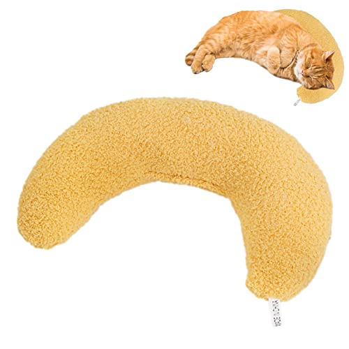 SKUDA Cuscino per Collo di Gatto | Morbido e soffice Giocattolo calmante per Animali Domestici | Cuscino a Forma di Mezzaluna Cuddler Sleep a Forma di U Che accompagna Un Piccolo Cuscino