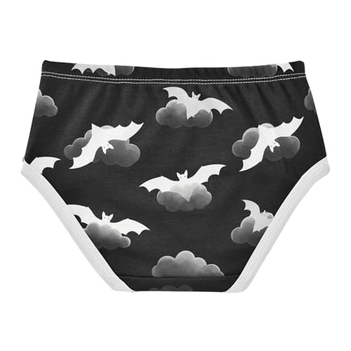 White Bats Black Clouds Halloween Cute Panties Girl Toddler Girls Underwear Cotton Animal Kids Briefs Undies 2t2