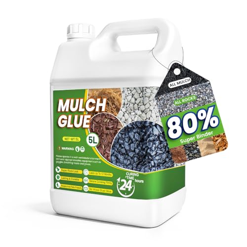 Sudale 5L Gravel Glue for Garden Stones Safe & Non-Toxic Gravel Binder Outdoor Clear Resin for Pebble Rock Mulch - Formulated to hold in Landscaping Paths Patios & Borders