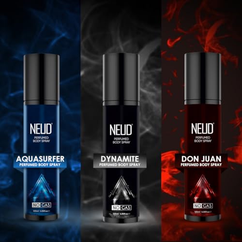 Image of NEUD Deodorant for Men Combo - Set of 3 x 120ml Each, Perfume Body Spray, Deo Gift Set for Men, Fresh & Long Lasting Fragrance, Birthday Gift - Pack of 3