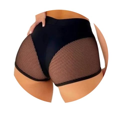 ORANDESIGNE Scrunch Butt Sportshorts Damen Push Up Booty Nahtlos Biker Yoga Fitness Gym Shorts Hohe Taille Pole Dance Rüschen Bikini Rave Cut Out...