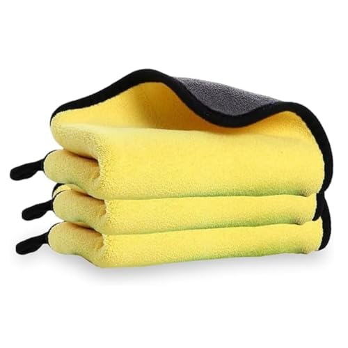 OUIPPMA Lot de 3 chiffons en microfibre, chiffon en microfibre pour voiture, super absorbants et anti-drains 30 x 40 cm, idéal pour nettoyer le verre, la poussière et le lavage de voiture (3, 30 x 60)