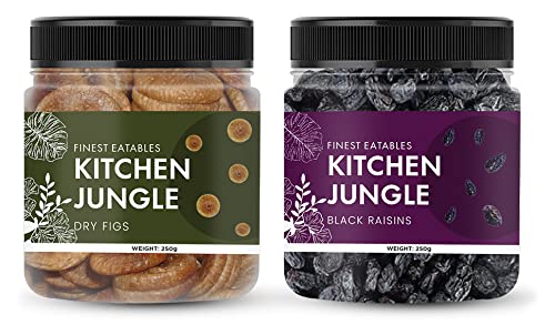 Kitchen Jungle (Afghani Dry Figs Anjeer+Seedless Black Raisin) 250Gm Jar Pack Each, Fresh (B09KPTT7QK) Amazon Price History, Amazon Price Tracker