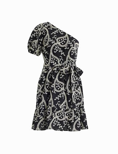 Anne Klein Women's One Shoulder Puff Sleeve Mini Dress