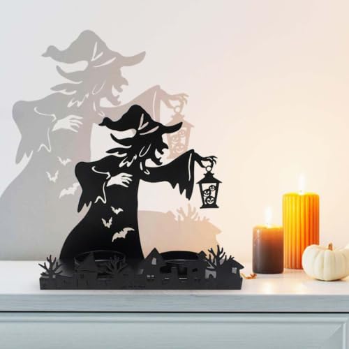 Witch Shadow Metal Halloween Candle Holder for Halloween Decor Home Party - image 4