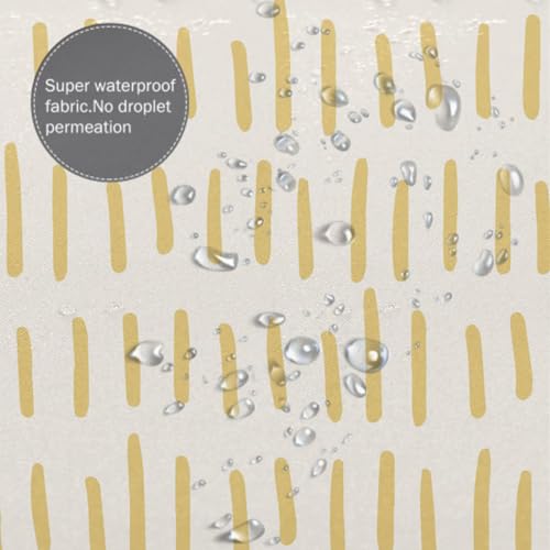 Rideau de douche 180x180 cm jaune et blanc Y1#462 en polyester lavable - 4