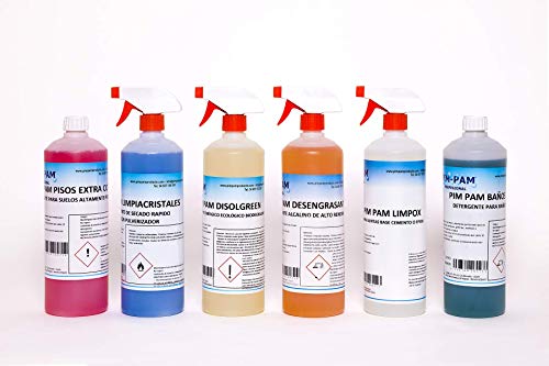 PACK DE LIMPIEZA PROFESIONAL 6x1L ( Desengrasante, Limpiacristales, Disolgreen, Limpox, Fregasuelos y Baños Fresh )