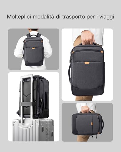 Image of Inateck 20-46.2 L Travel Backpack, Expandable Hand Luggage Backpack for Men Women Laptop Backpack Splashproof Compatible 14 /17.3 Inch Laptop and 12.9 Inch iPad for Weekender