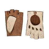 Roeckl Meran Autofahrer Damen Creme/Kork Peccaryleder Handschuhe (7,5)
