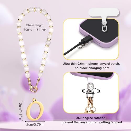 1 Set Beaded Phone Wrist Strap, Initial Phone Charms Detachable Letter B - Photo 134 sur 176