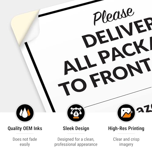 Image of Package Delivery Sign, Delivery Instructions All Package Front Door Sign, 10x7 Inches, 4 Mil Vinyl Decal Stickers Weather Resistant, Made in USA