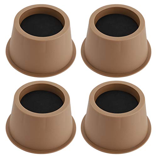 BSTKEY Juego de 4 Elevadores de 5 cm para Cama, Silla, Escritorio y Mesa - Circulares para Muebles, Color Marrón