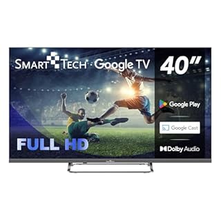 SMART TECH TV Full HD 40" (100 cm) 40FG01V, Smart TV Google TV, HDMI, USB, HEVC, Dolby Audio, HDR 10, CHROMESCAST, Google Assistant (40") [Classe énergétique E]
