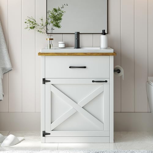 4ever2buy 24″ Farmhouse Bathroom Vanity with Drawer