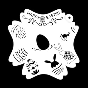 Bowitzki Reusable Easter Face Paint Stencils for Body Art Painting Bunny Face Paint Stencils Halloween Party Makeup Stencils (Easter)