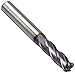 YG-1 EM212 Carbide Corner Radius End Mill, Long Reach, Uncoated (Bright) Finish, 30 Deg Helix, 4 Flutes, 4" Overall Length, 0.5" Cutting Diameter, 0.5" Shank Diameter, 0.060" Corner Radius