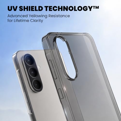 Image of VONZEE Compatible with Samsung Galaxy A37 5G Back Cover Case Clear,[ Anti Yellow ][Military Grade Protection] Hard PC Back Cover Transparent-Black