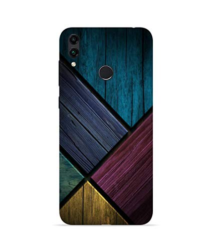 Image of silence printed colourful abstract design wooden background designer hard back case cover for huawei honor 8c Multi-Coloured