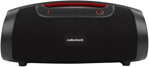 RadioShack IPX5 Altavoz Bluetooth impermeable con luz RGB, negro, 40W
